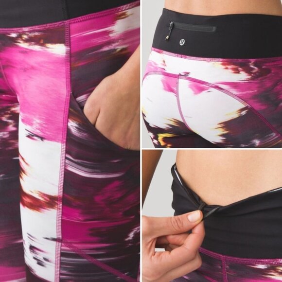 Lululemon Speed Tight Berry Print‎ High Rise Leggings Size 6 Yoga Pants Retro - Picture 3 of 10